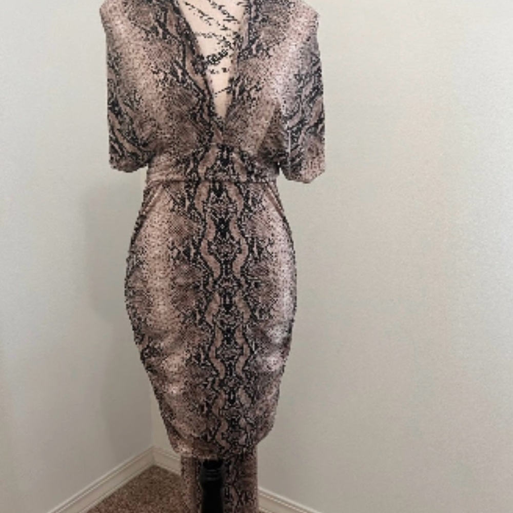 Moda International Strapless Snake Print Dress